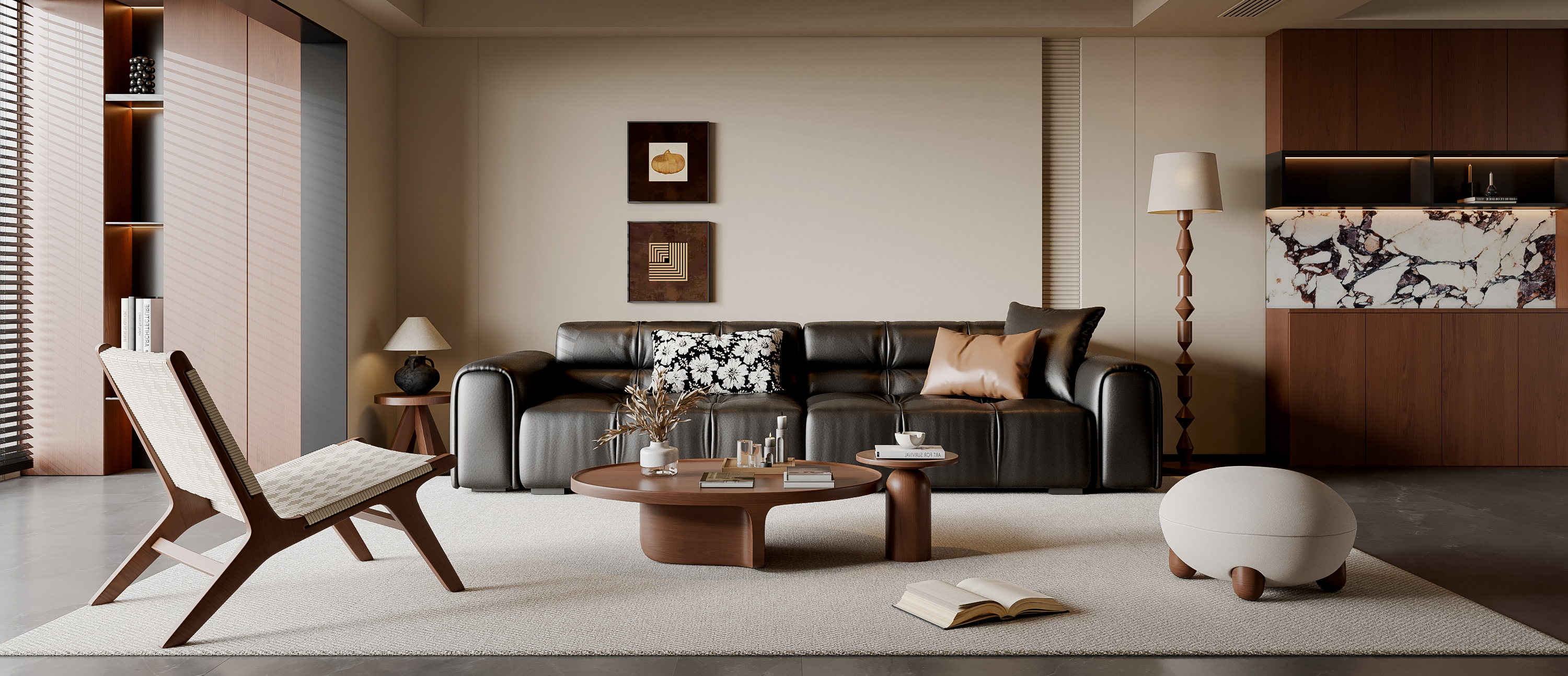 现代中古风客厅-2826365