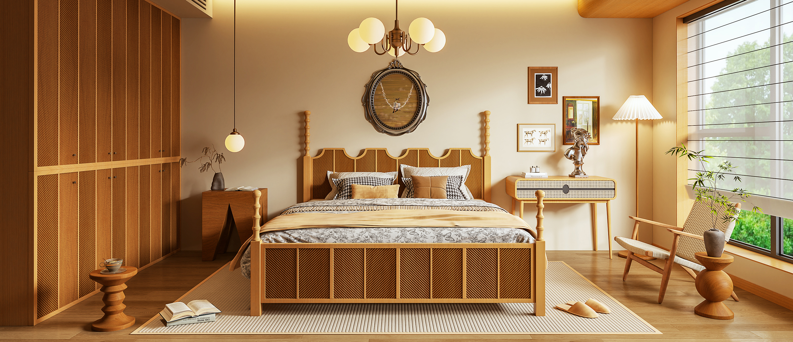 现代原木风卧室-2819861