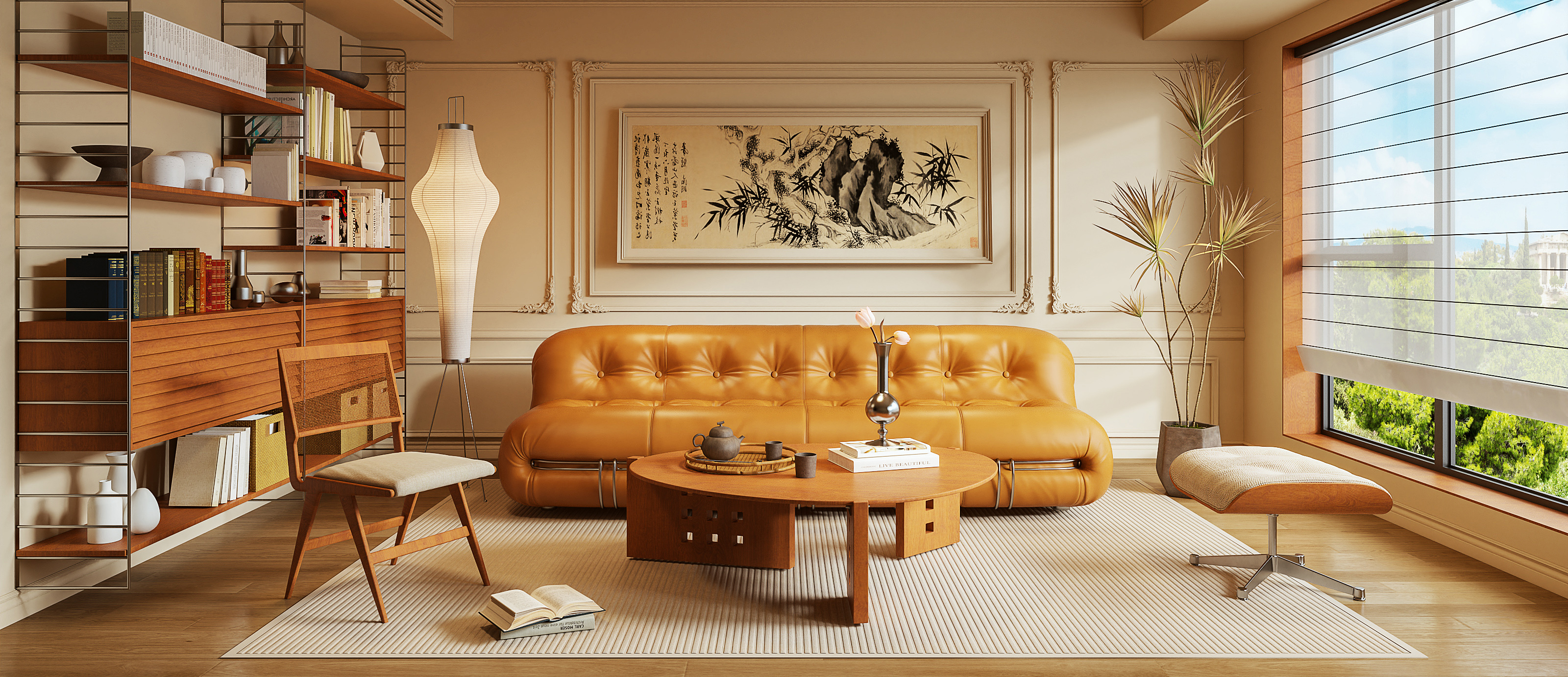 现代中古风客厅-2838872