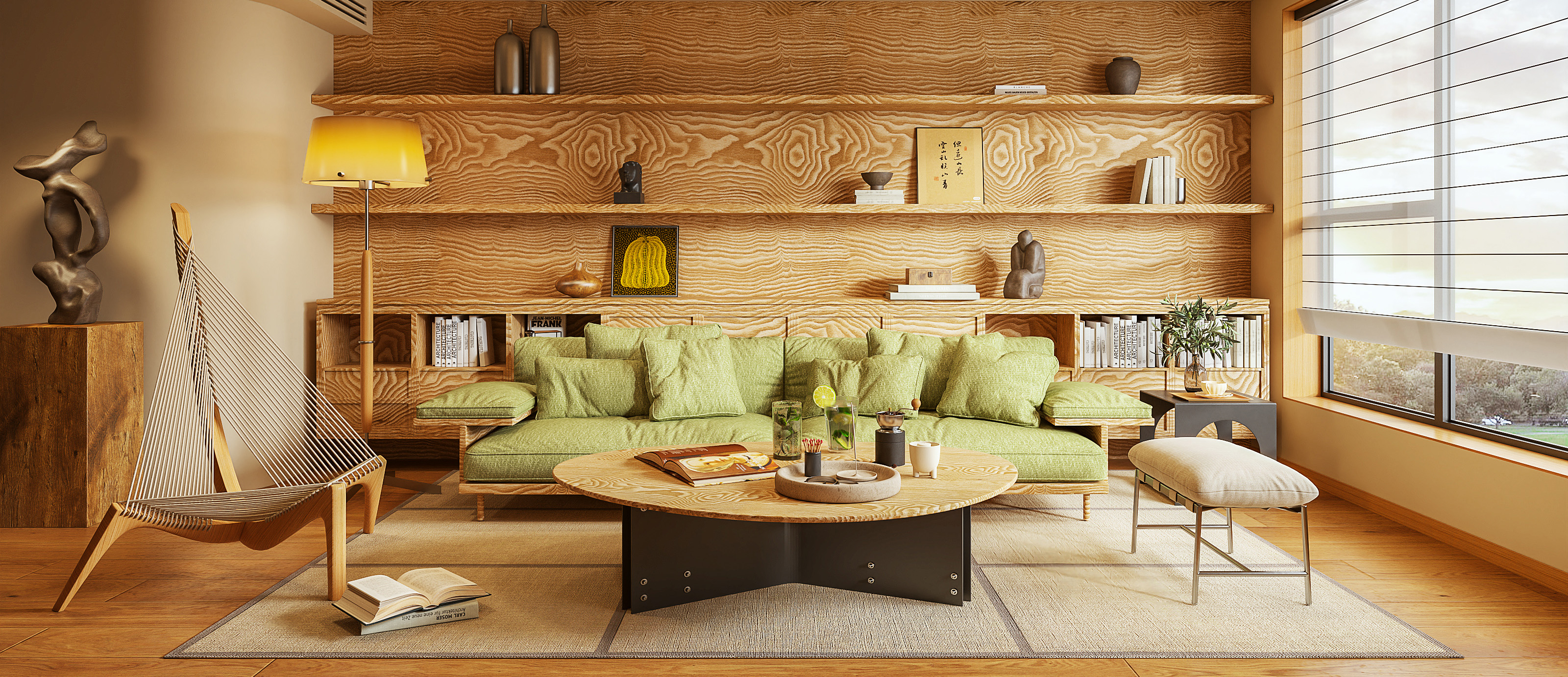 现代原木风客厅-2894364