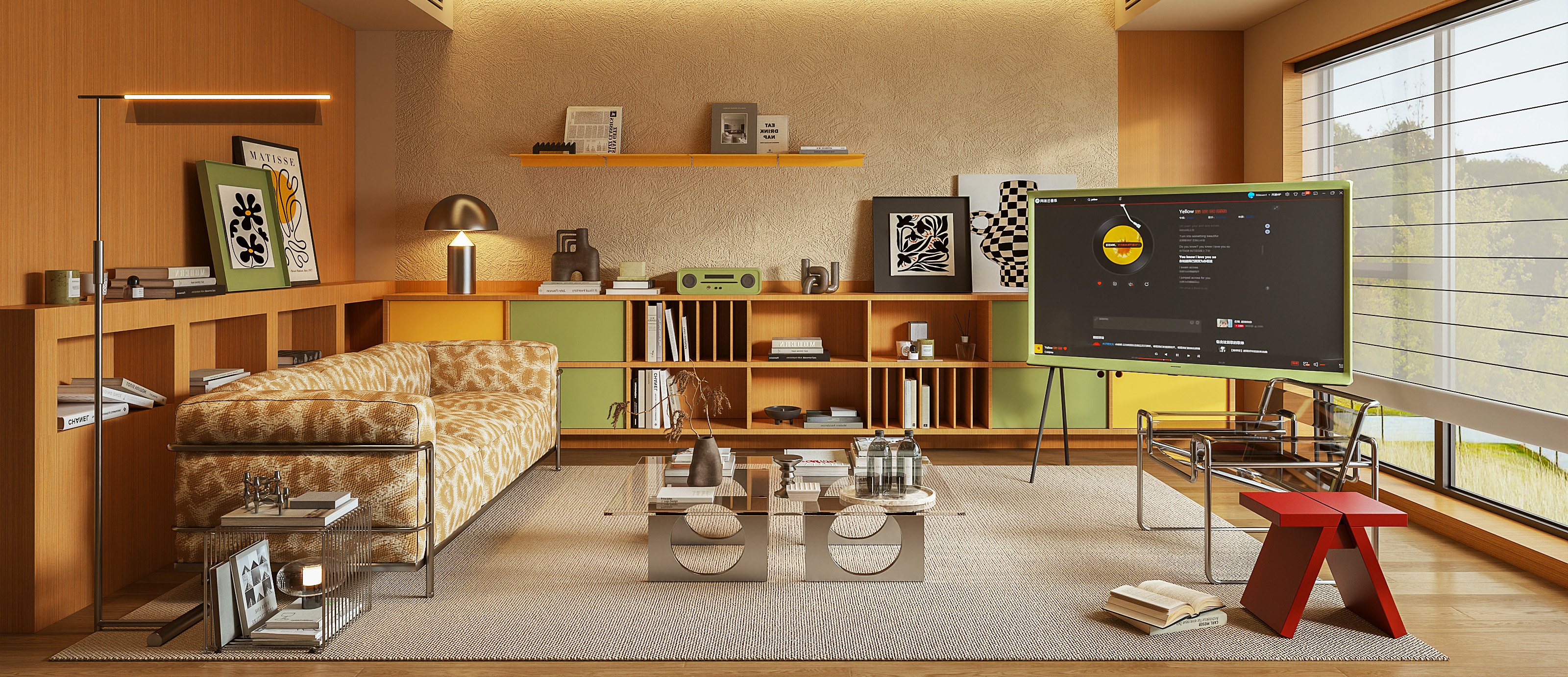 现代包豪斯原木风客厅-2966811