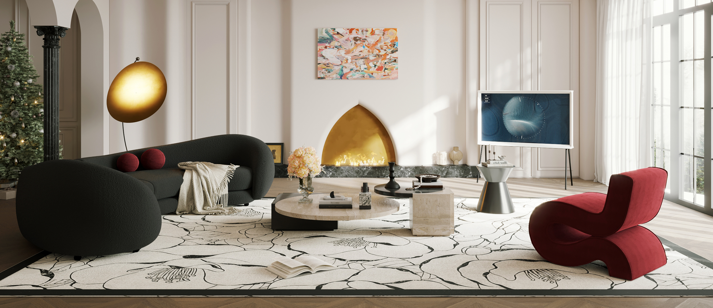 法式奶油风客厅-3009572