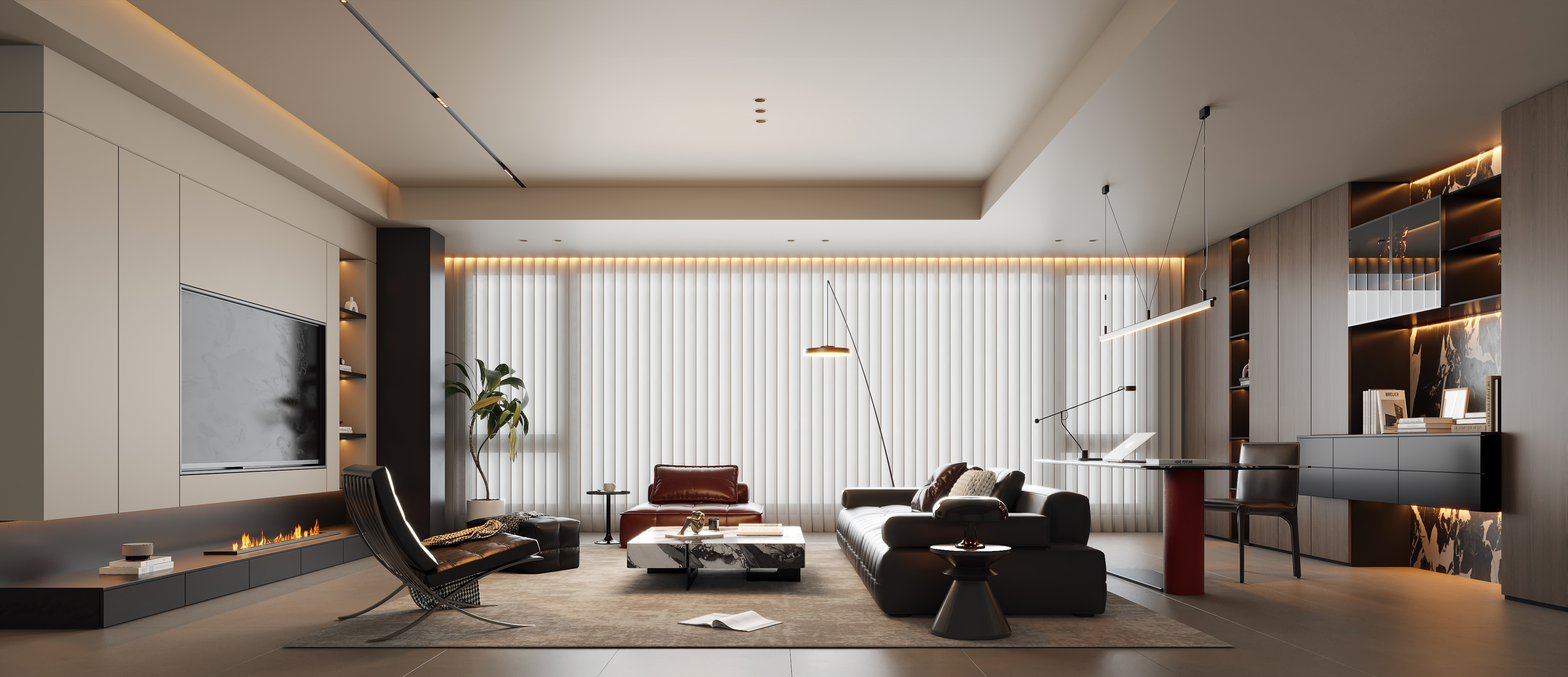 现代意式大平层客厅-2945388