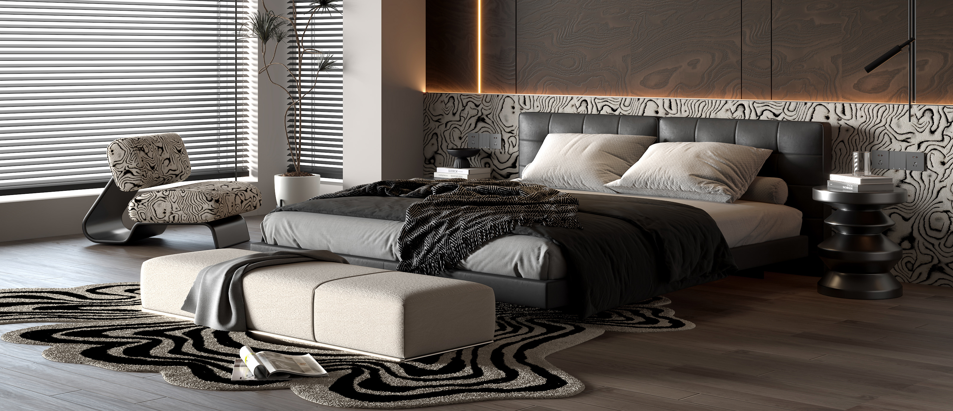 现代意式极简卧室-2658230