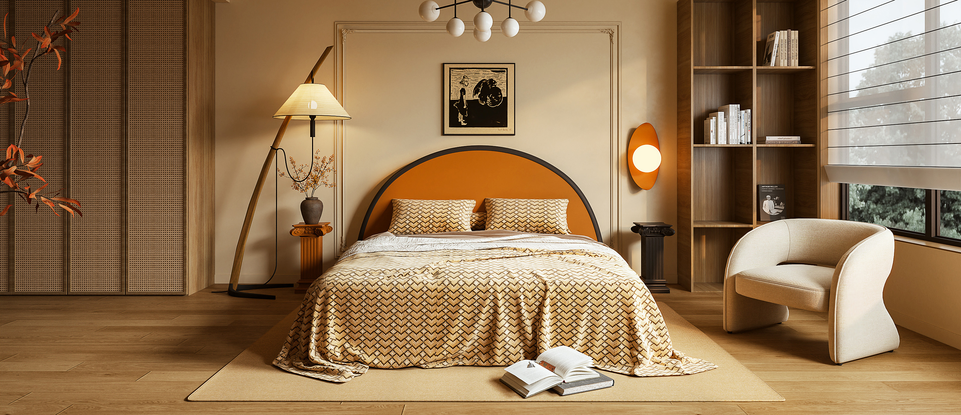 现代复古卧室-2589186