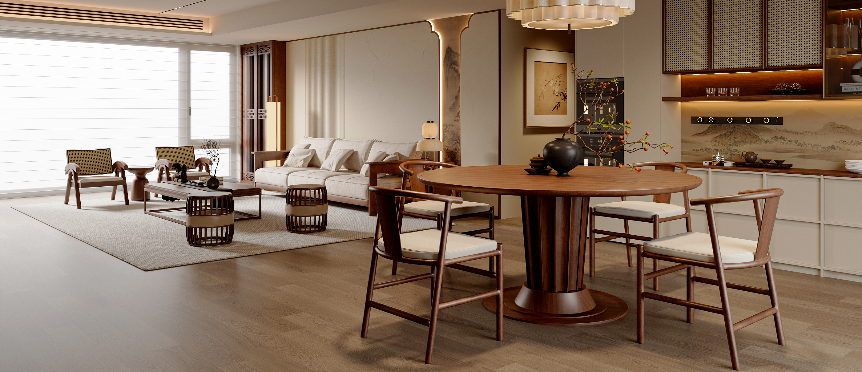 新中式宋式风客餐厅-2326558