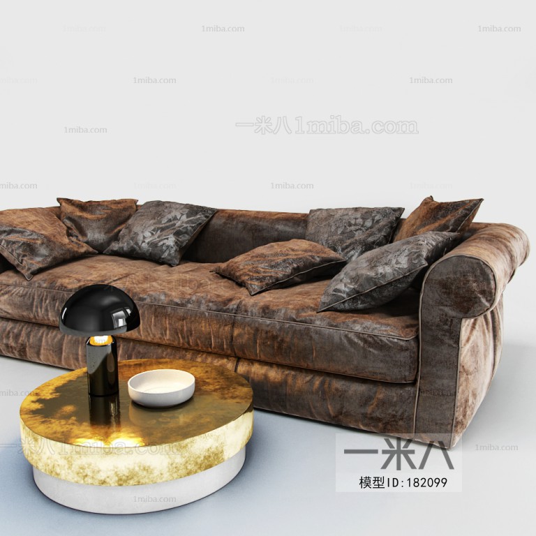 Industrial Style Three-seat Sofa