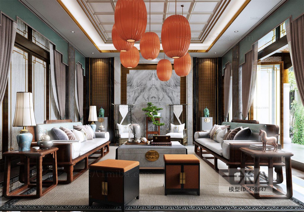 New Chinese Style A Living Room