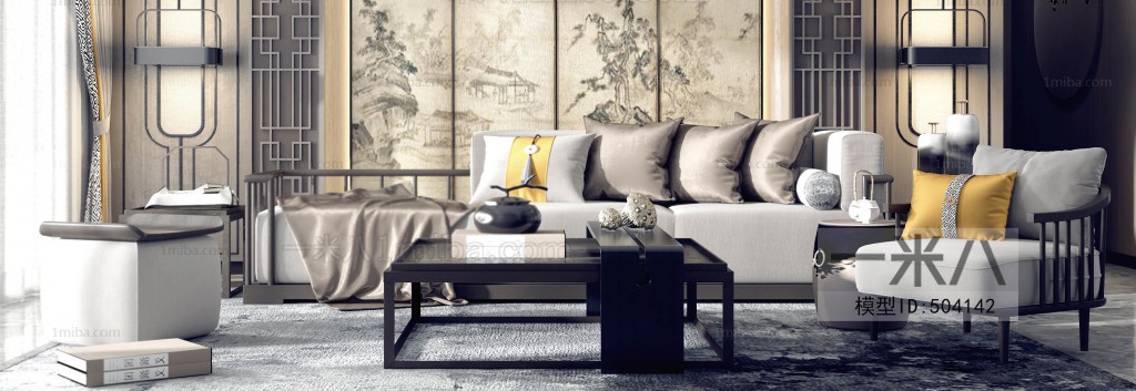 New Chinese Style A Living Room