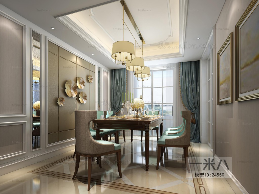 American Style Simple European Style Dining Room