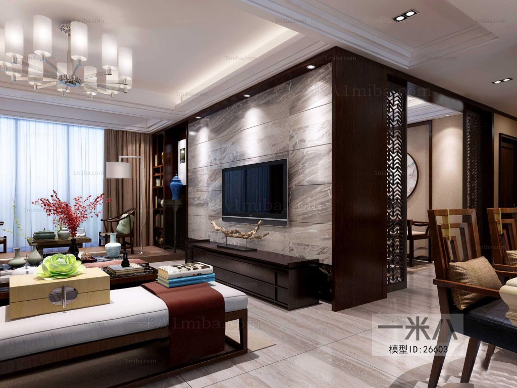 New Chinese Style A Living Room