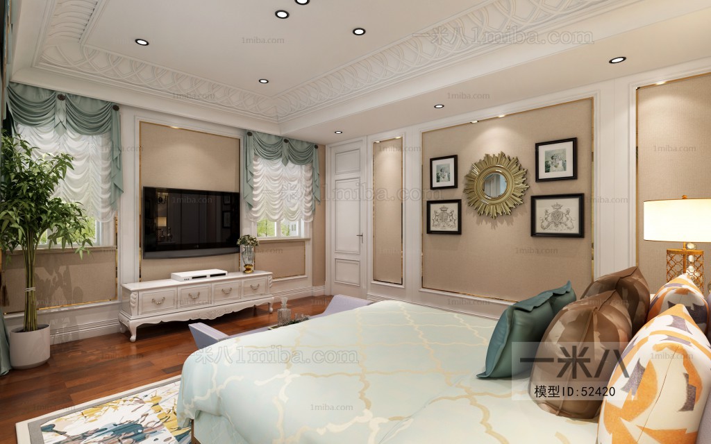 Simple European Style Bedroom