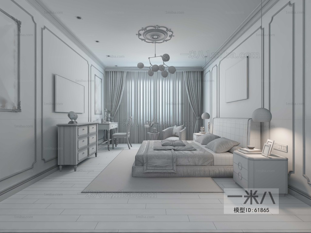 Simple European Style Bedroom