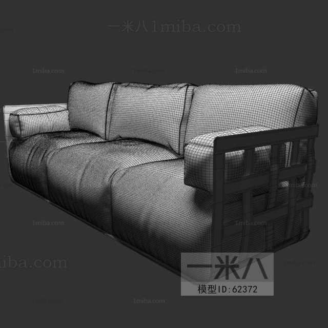 Industrial Style Three-seat Sofa