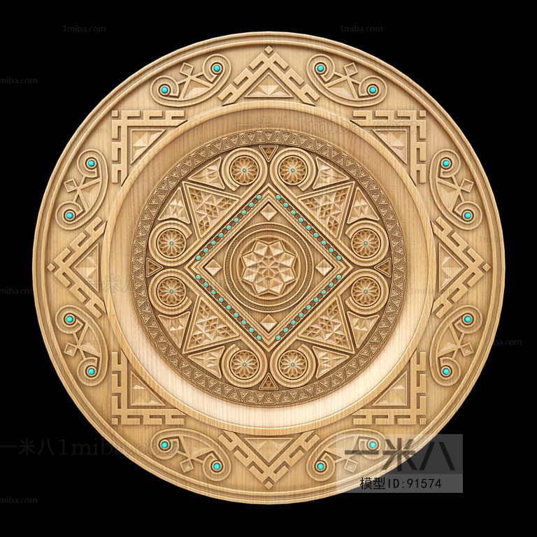Southeast Asian Style Plaster Carved Top Plate