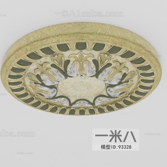 European Style Plaster Carved Top Plate