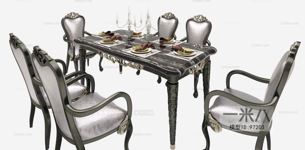 European Style Dining Table And Chairs