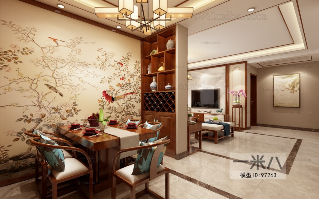 New Chinese Style A Living Room