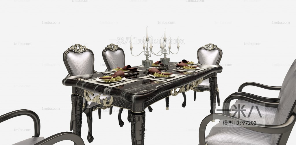 European Style Dining Table And Chairs