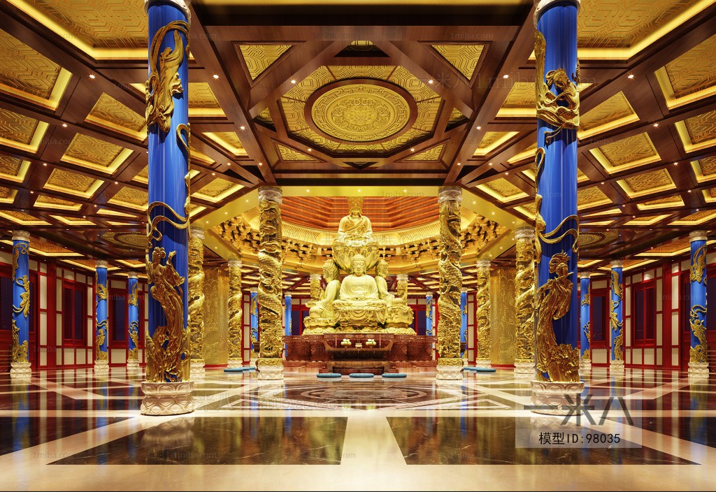 中式佛教展厅大殿地宫宗教文化