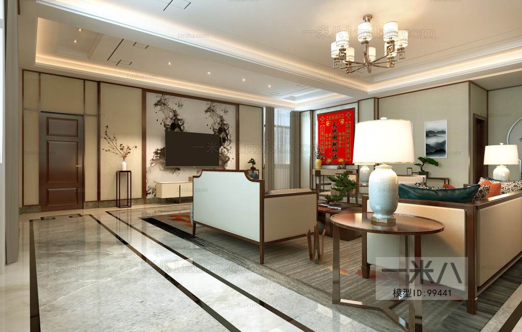 New Chinese Style A Living Room