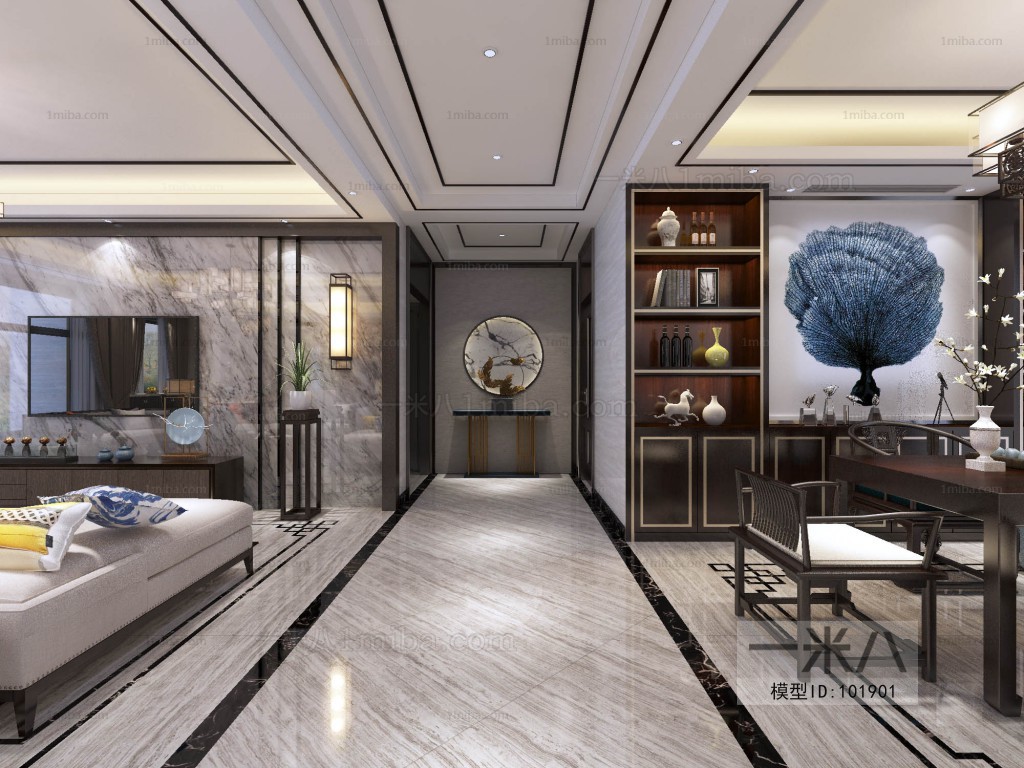 New Chinese Style A Living Room