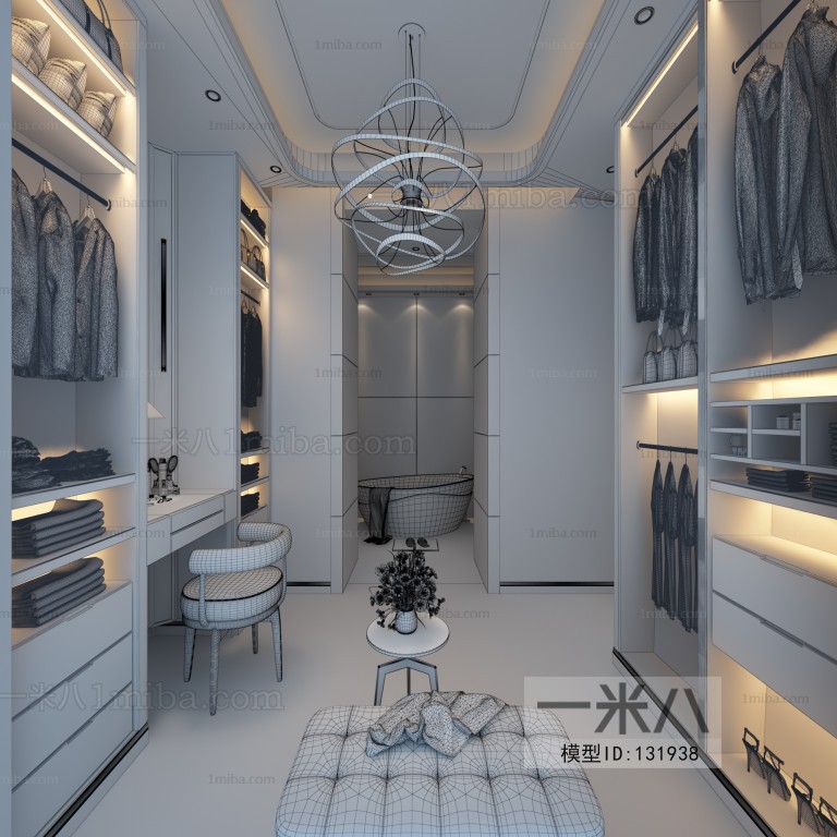 Post Modern Style Clothes Storage Area
