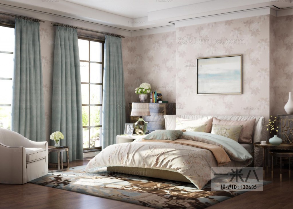 American Style Idyllic Style Bedroom