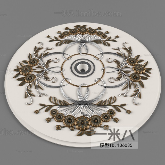 European Style Plaster Carved Top Plate