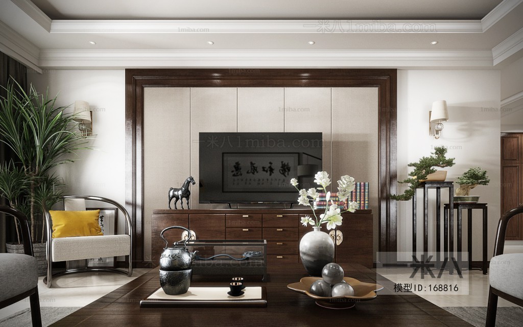 New Chinese Style A Living Room