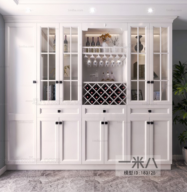 Simple European Style Wine Cabinet