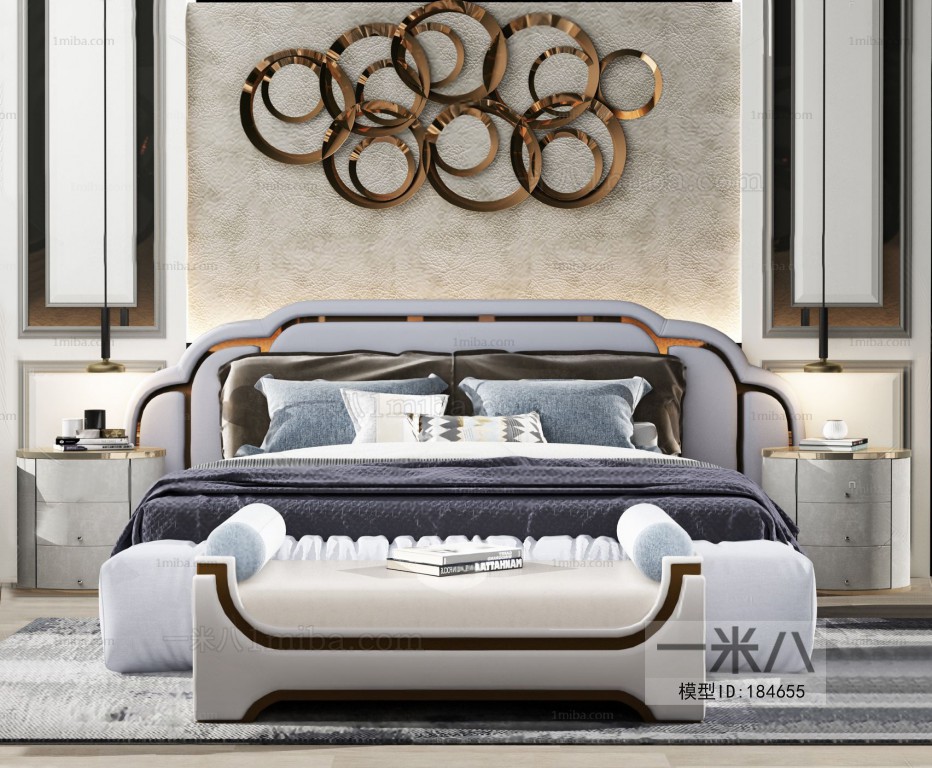 Post Modern Style Double Bed