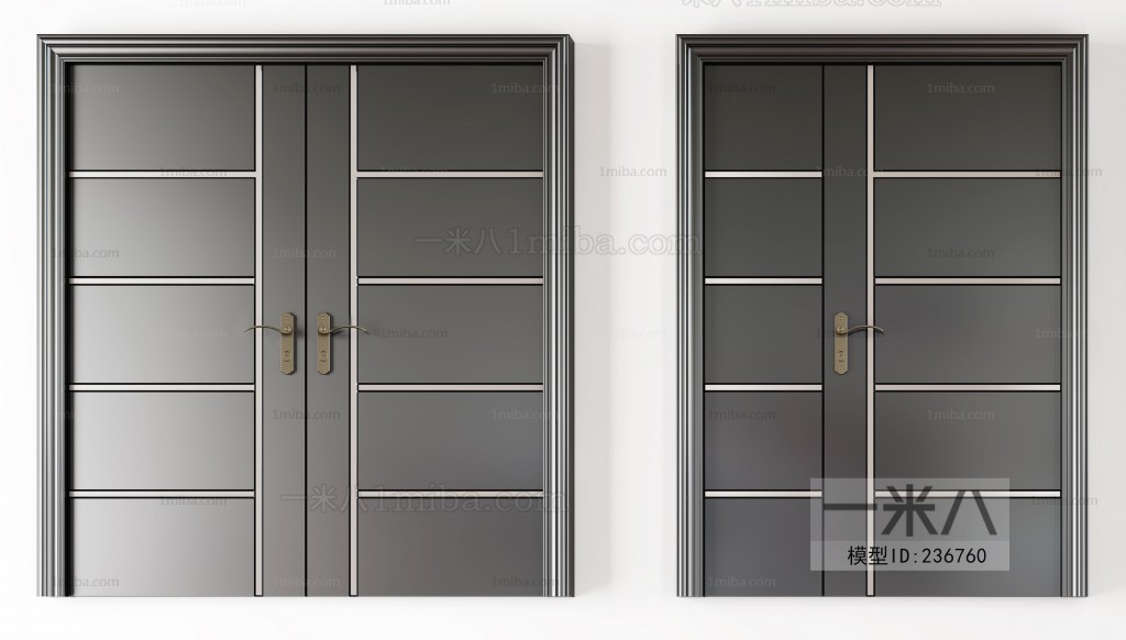 Modern Unequal Double Door