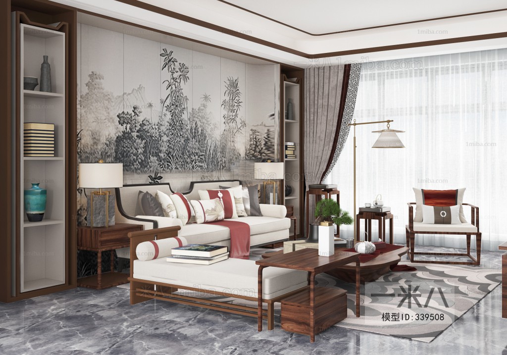 New Chinese Style A Living Room