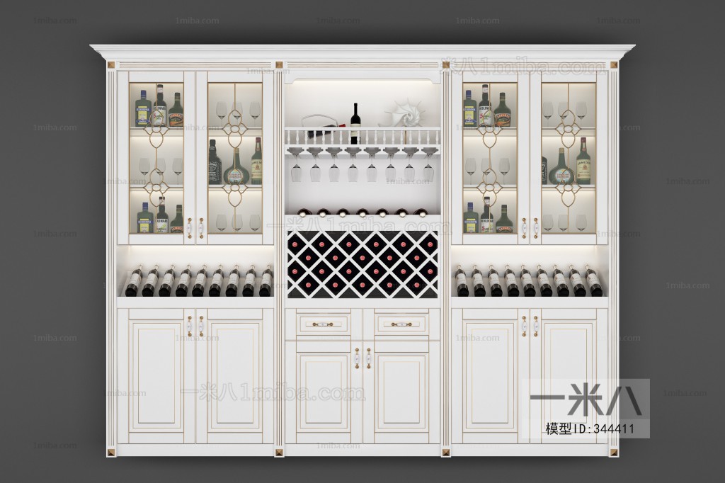 Simple European Style Wine Cabinet