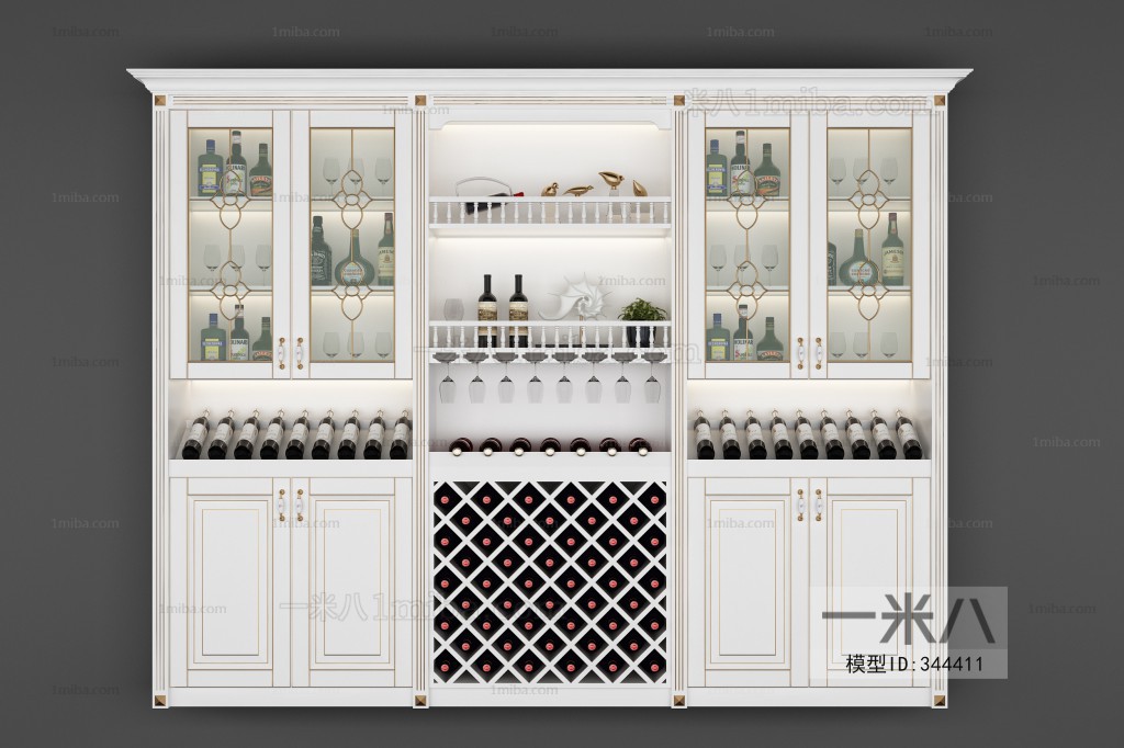 Simple European Style Wine Cabinet