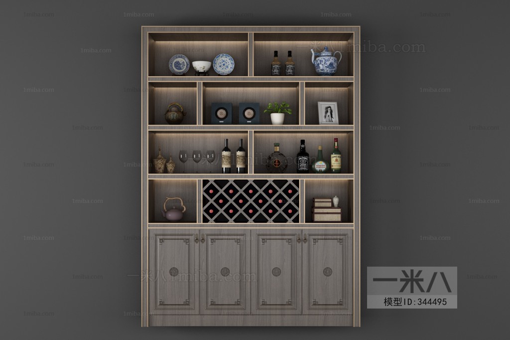 New Chinese Style Wine Cabinet