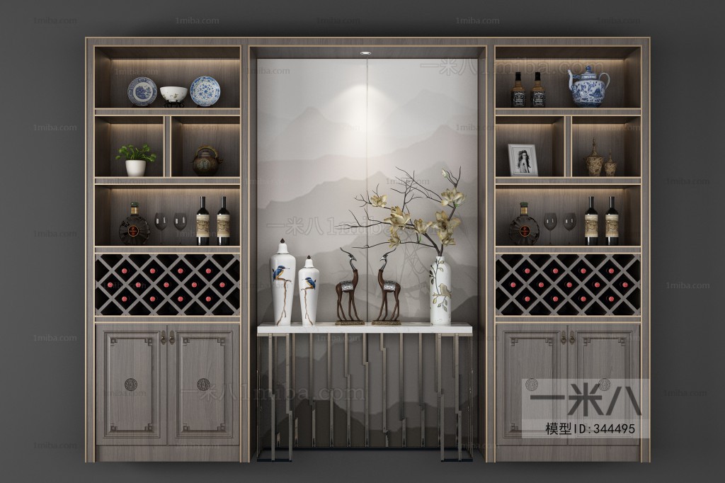 New Chinese Style Wine Cabinet