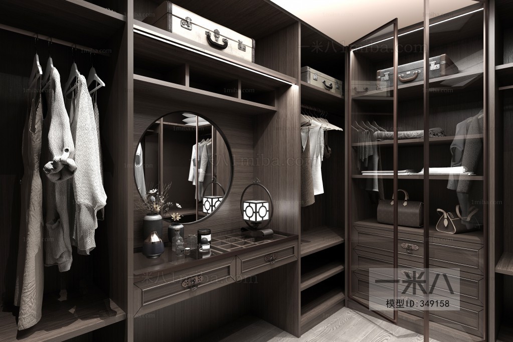 New Chinese Style Clothes Storage Area