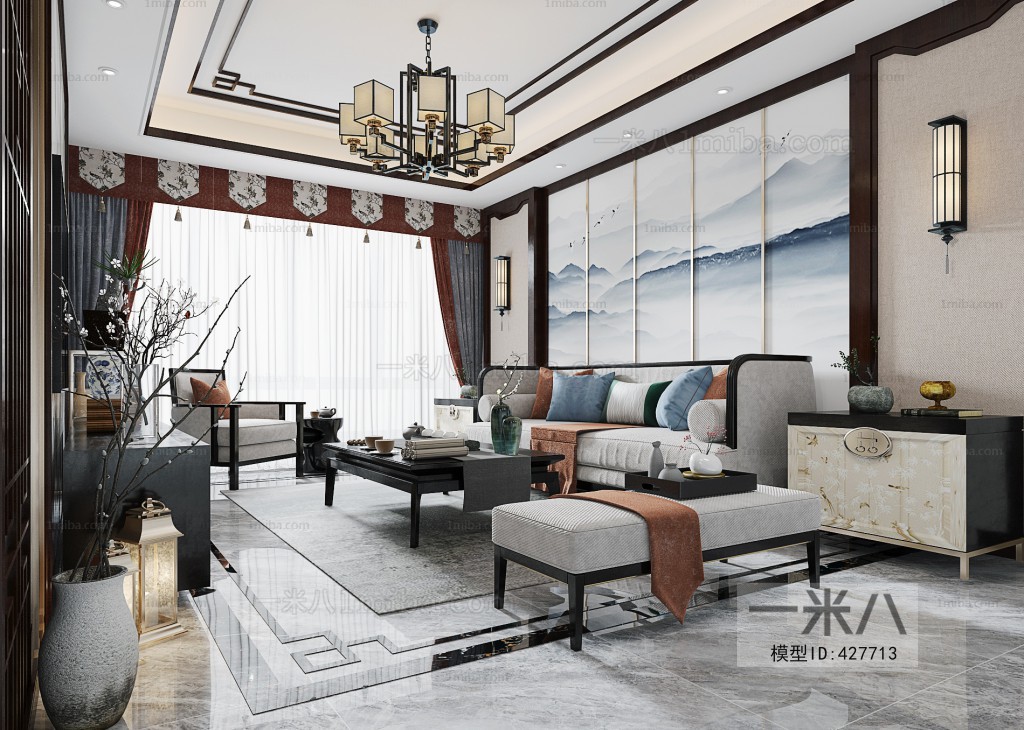 New Chinese Style A Living Room