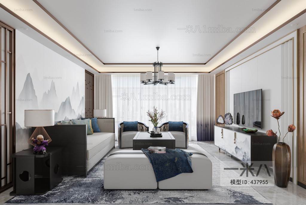 New Chinese Style A Living Room