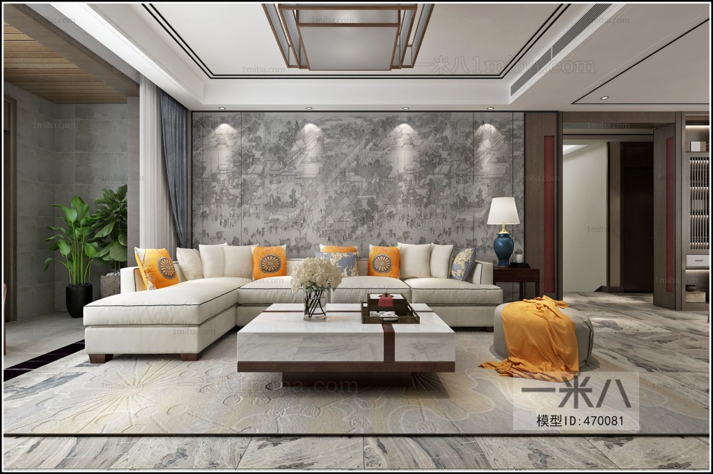 New Chinese Style A Living Room