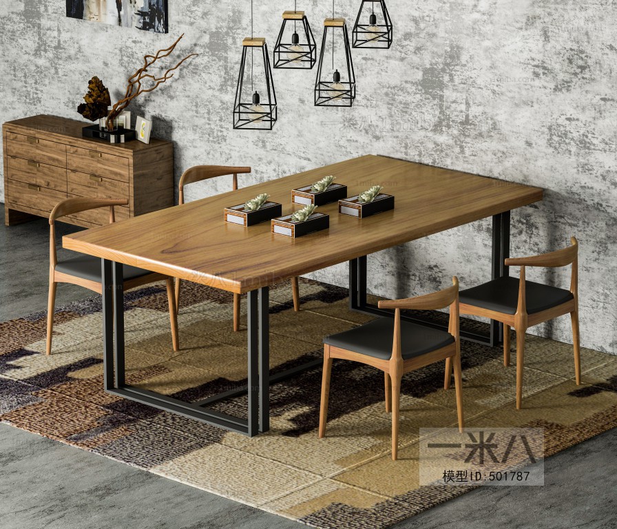 Industrial Style Dining Table And Chairs