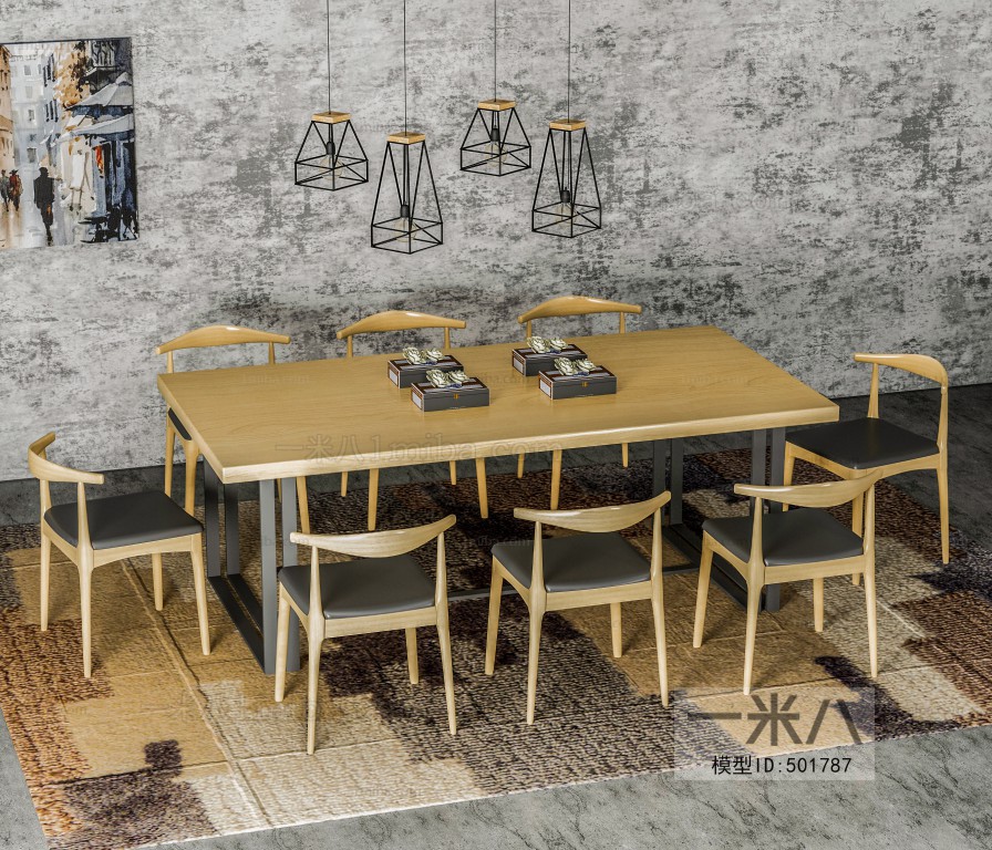 Industrial Style Dining Table And Chairs