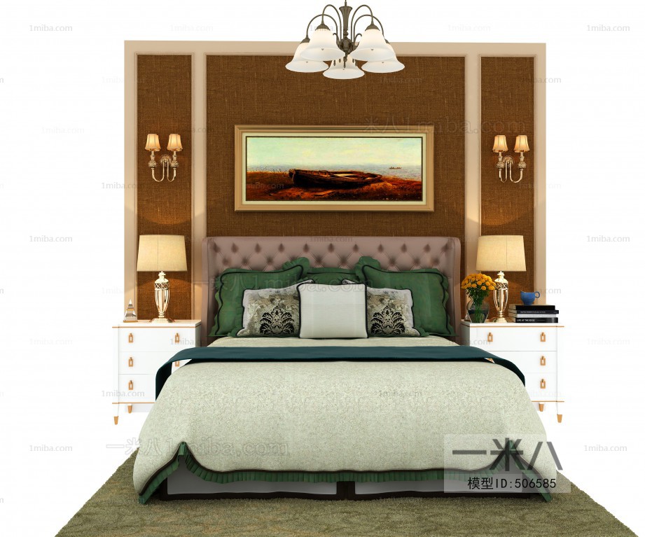 Simple European Style Double Bed