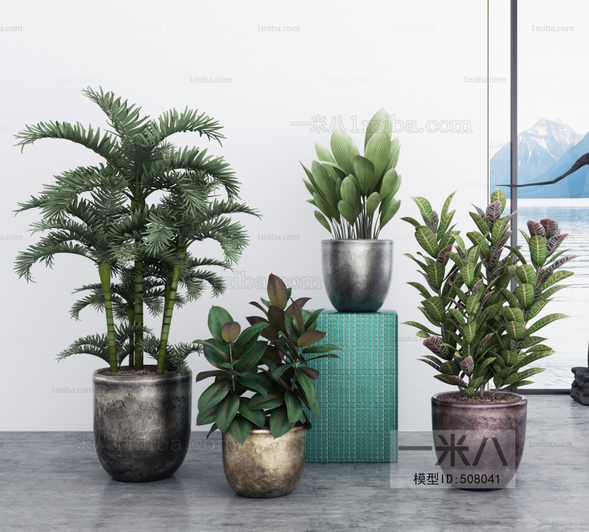 Modern Potted Green Plant