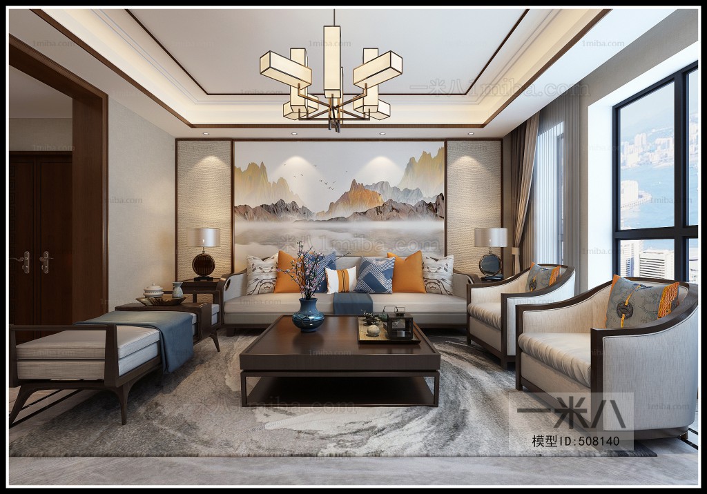 New Chinese Style A Living Room