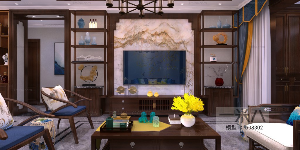 New Chinese Style A Living Room