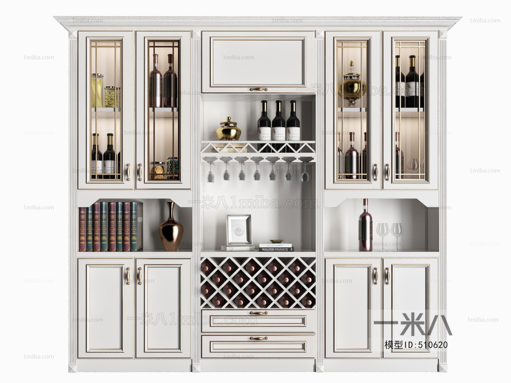 Simple European Style Wine Cabinet