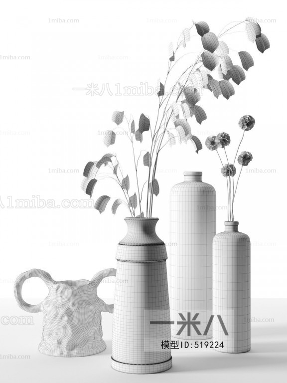 中式陶瓷陶罐摆件组合